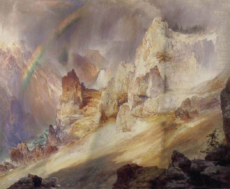 Thomas Moran Rainbow over the Grand Canyon of the Rellowstone oil painting picture